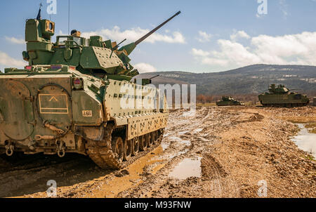 An M2 Bradley assigned to Company A, 1st Battalion, 18th Infantry ...
