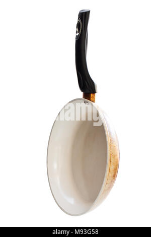Ceramic pot pan isolated over white background Stock Photo - Alamy