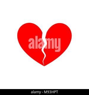 Broken heart. End of love. Symbol of parting Stock Vector