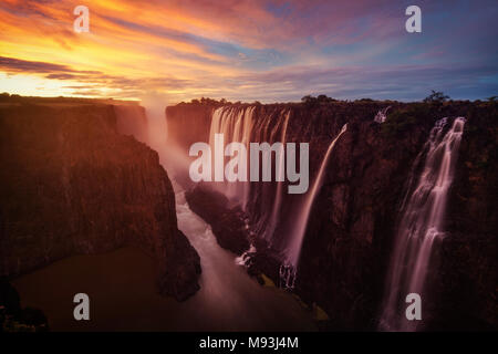 Victoria Falls in Zambia and Zimbabwe taken in 2015 Stock Photo