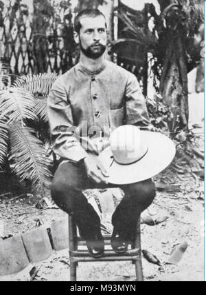 ALEXANDRE YERSIN (1863-1943) Franco-Swiss physician and bacteriologist who discovered the bacillus responsible for bubonic plague. Photographed in French Indo-China in 1892 while working as a doctor. Stock Photo