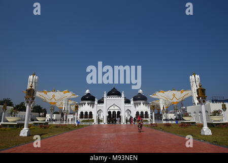 Baiturrahman Grand Mosque is located in the heart of Banda Aceh City. Indonesia Stock Photo