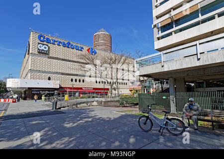 LYON, FRANCE, March 22, 2018 : The shopping mall in La Part-Dieu. The district is the central business district of Lyon and the second largest busines Stock Photo