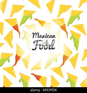 mexican food cuisine seamless pattern vector illustration graphic design Stock Vector