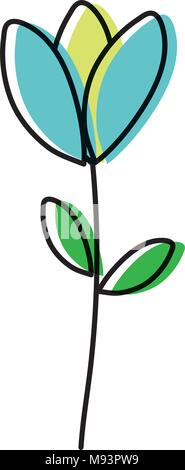 moved color cute flower with beautiful nature petals Stock Vector Image ...