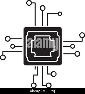 computer chip icon over white background, vector illustration Stock ...