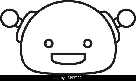 Cartoon robot icon over white background, vector illustration Stock Vector
