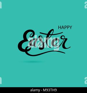 Happy Easter Hand Drawn Typographical Design Elements.Design for holiday greeting card and invitation of the happy Easter day.Vector illustration Stock Vector
