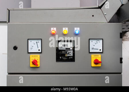 The main power and control switch system. Stock Photo