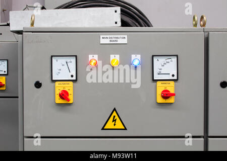 The main power and control switch system. Stock Photo