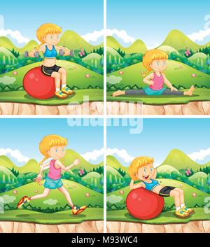 Exercises in the park Stock Vector Image & Art - Alamy