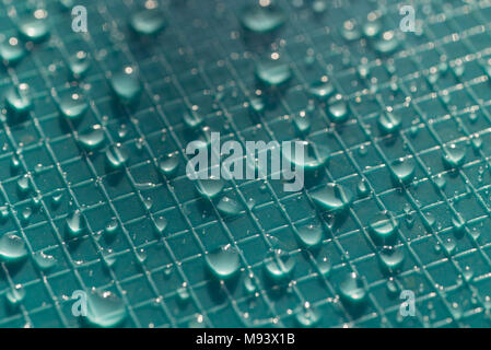 water drops on blue color plastic background texture Stock Photo