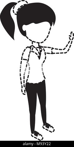 avatar woman standing over white background, vector illustration Stock Vector