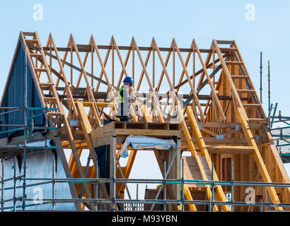 Residential house under construction in East Lothian , Scotland, United Kingdom Stock Photo
