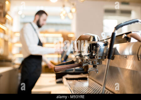 Coffee machine in the cafe Stock Photo