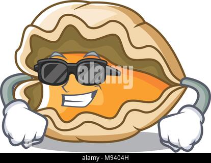 Super cool oyster character cartoon style Stock Vector