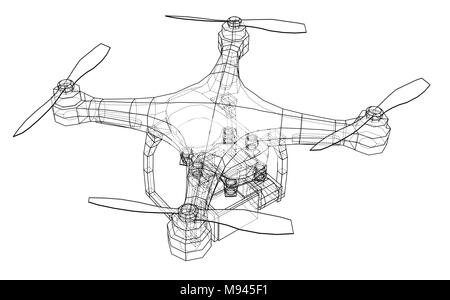 Qadrocopter or drone. Vector Stock Vector