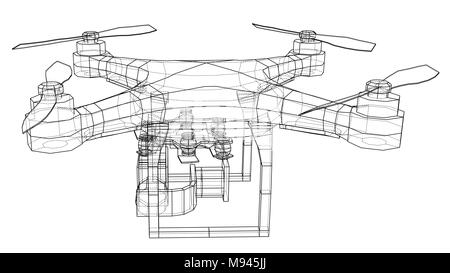 Qadrocopter or drone. Vector Stock Vector