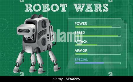 Robot wars design with special features illustration Stock Vector