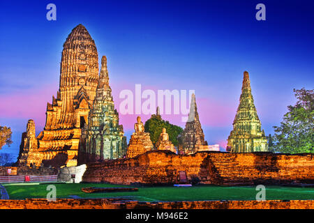 Wat Chaiwatthanaram, a Buddhist temple in the city of Ayutthaya Historical Park, Thailand Stock Photo