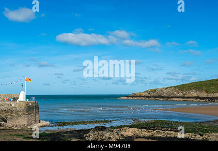 The cove at Cemaes Bay on the northern coast of Anglesey, North Wales Stock Photo