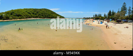 Burleigh Heads, Gold Coast, Queensland, Australia - January 13, 2018. Tallebudgera Creek in Burleigh Heads on the Gold Coast of Queensland, Australia, Stock Photo