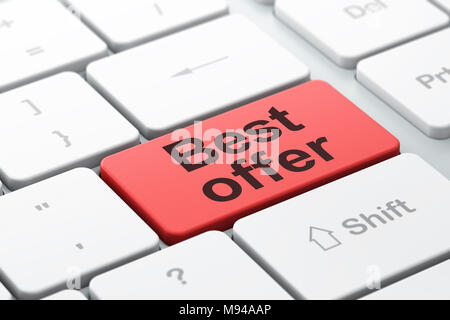 Business concept: Best Offer on computer keyboard background Stock Photo