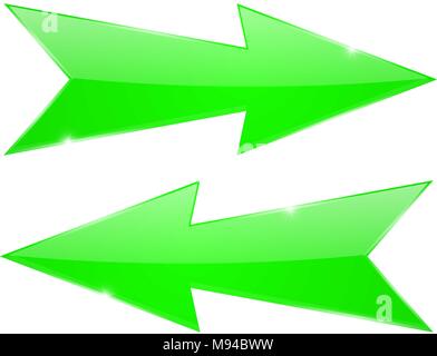 Green arrows. Right and left Stock Vector