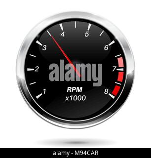 Tachometer. Car dashboard gauge Stock Vector