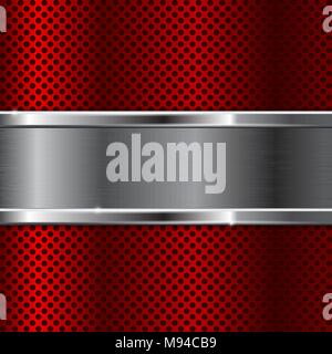 Metal background with perforation and chrome frame Stock Vector Image ...
