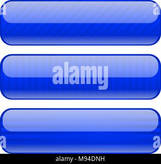 Blue buttons. Blank icons with stripe design Stock Vector