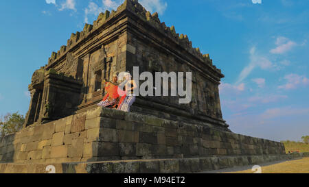 Ijo temple (Indonesian: Candi Ijo) is a Hinduism temple, located 4 kilometers from Ratu Boko or around 18 kilometers east from Yogyakarta, Indonesia. Stock Photo