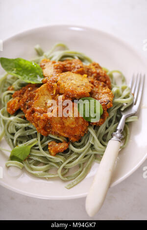 pasta fettuccini with Bolognaise sauce Stock Photo