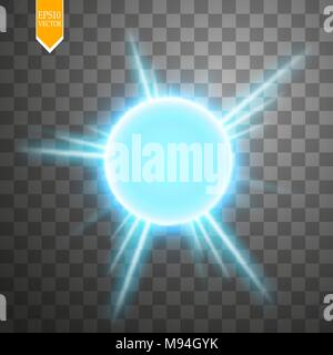 Light digital star on the transparent background Stock Vector