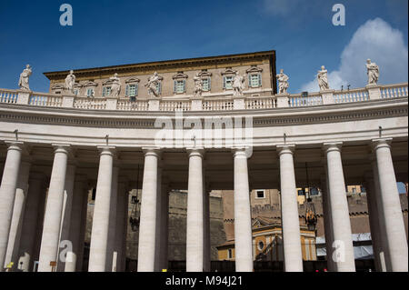 Vatican City. Bernini's colonnade in St. Peter's Square. Vatican. Stock Photo