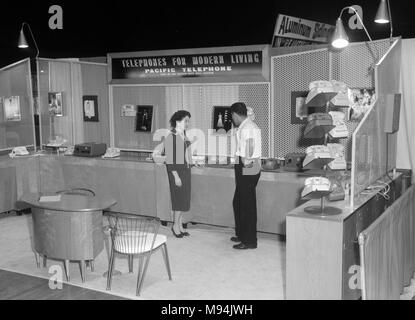 Trade show booth for Ma Bell in California, ca. 1961. Stock Photo