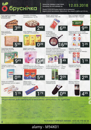 Advertising leaflet store "Brusnichka". Stock Photo