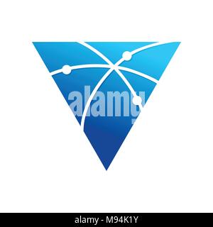 Broadband Communication Path Triangle Vector Symbol Graphic Logo Design Stock Vector