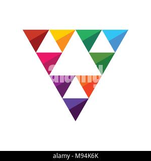 Colorful Triangle Gems Vector Symbol Graphic Logo Design Stock Vector