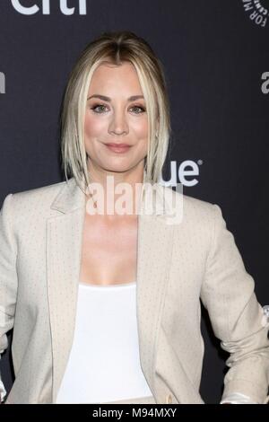 Los Angeles, CA, USA. 21st Mar, 2018. Kaley Cuoco at arrivals for CBS's The Big Bang Theory and Young Sheldon at the 35th Anniversary PaleyFest LA 2018, The Dolby Theatre at Hollywood and Highland Center, Los Angeles, CA March 21, 2018. Credit: Priscilla Grant/Everett Collection/Alamy Live News Stock Photo