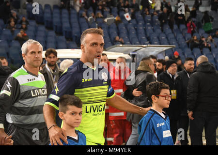Rome Italy 21 March 2018 Stadio Olimpico - the mundial matchL, ITALY REST OF THE WORLD, Gabriel Batistuta and Michael Konsel Credit: Giuseppe Andidero/Alamy Live News Stock Photo