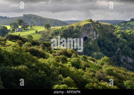 Thor's Cave and the Manifold Valley Stock Photo