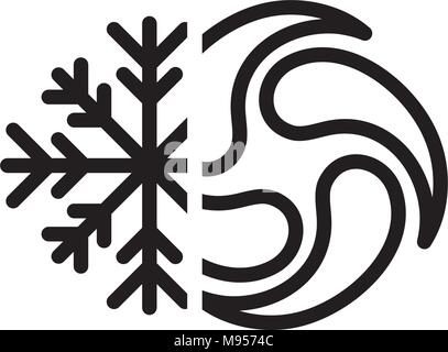 Bomb Cyclone icon w cyclone, tornado, and noreaster snowflake Stock ...