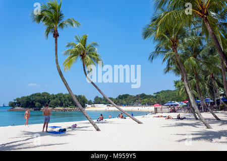Palawan Beach, Sentosa Island, Central Region, Singapore Island (Pulau Ujong), Singapore Stock Photo