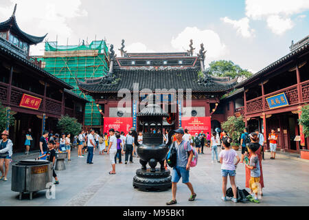 Shanghai, China - August 7, 2016 : City God Temple Chenghuang Miao Stock Photo