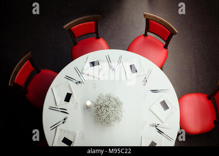 Restaurant round table Stock Photo