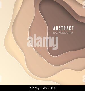 3D abstract blue background with paper cut shapes. Design layout for business and elements posters. Colorful carving art. Paper frame backdrop. Vector Stock Vector