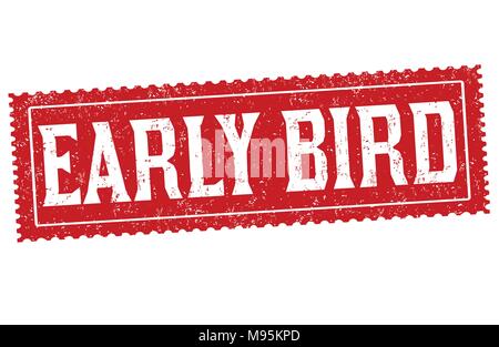 Early bird grunge rubber stamp on white background, vector illustration Stock Vector