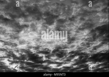 Altocumulus clouds at sunset dramatic sky with nature patterns Stock Photo