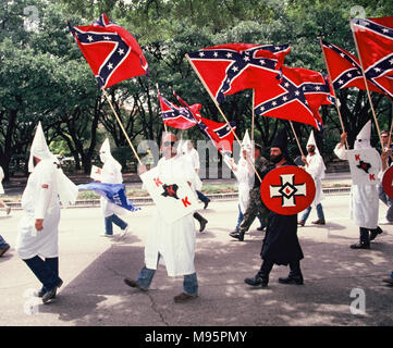 The Ku Klux Klan march down Constitution Avenue on October 28, 1990 Photograph by Dennis Brack Stock Photo